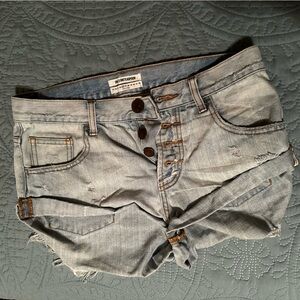 One Teaspoon Light Blue Denim Shorts